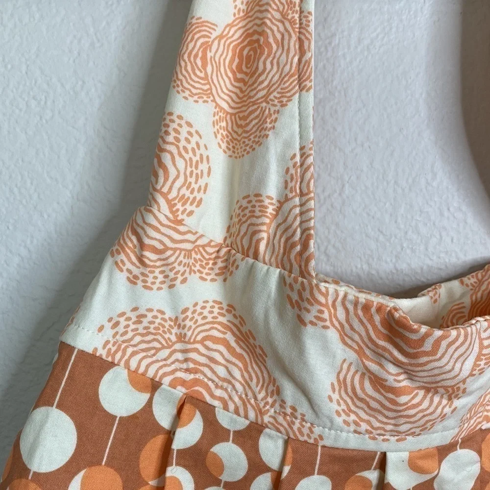 Hobo fabric bag handmade reversible large peach flowers